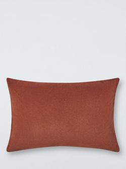 John Lewis Rectangular Cotton Velvet Cushion, Burnt Umber