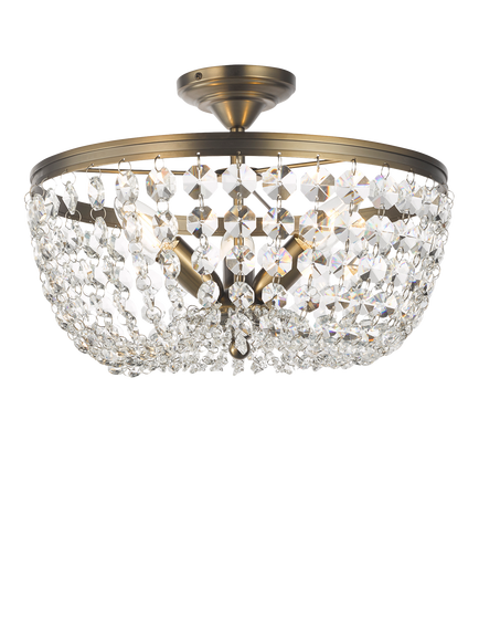 John Lewis La Scala Shower Dome Flush Chandelier Ceiling Light, Satin Bronze, Satin Bronze