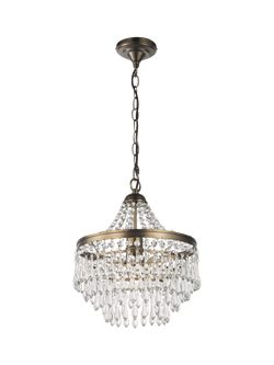 John Lewis La Scala Compact Chandelier Ceiling Light, Satin Bronze, Satin Bronze