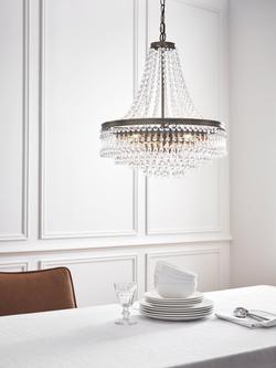 John Lewis La Scala Statement Swag Chandelier Ceiling Light, Satin Bronze - view 2, Satin Bronze