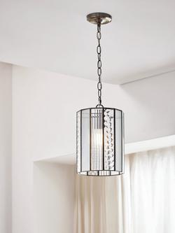 John Lewis Rhea Textured Glass Ceiling Light, Antique Brass - view 2, Antique Brass