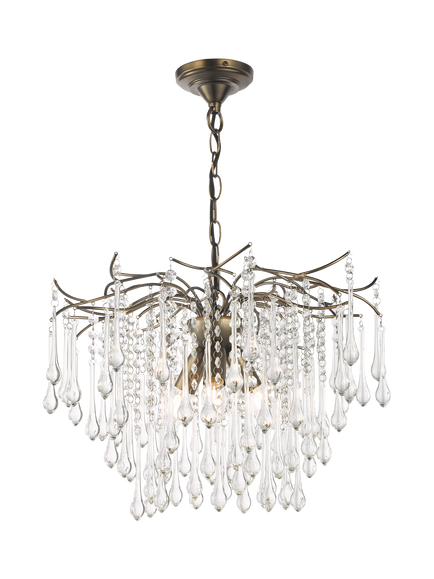 John Lewis Verity Glass Chandelier Ceiling Light, Antique Brass, Antique Brass