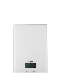 Salter Glass Digital Electronic Kitchen Scale, 5kg, White, White