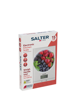 Salter Glass Digital Electronic Kitchen Scale, 5kg, White - view 2, White