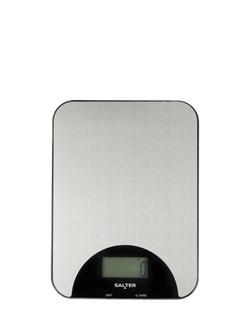Salter Stainless Steel Rechargeable Electronic Kitchen Scale, 5kg, Silver, Silver