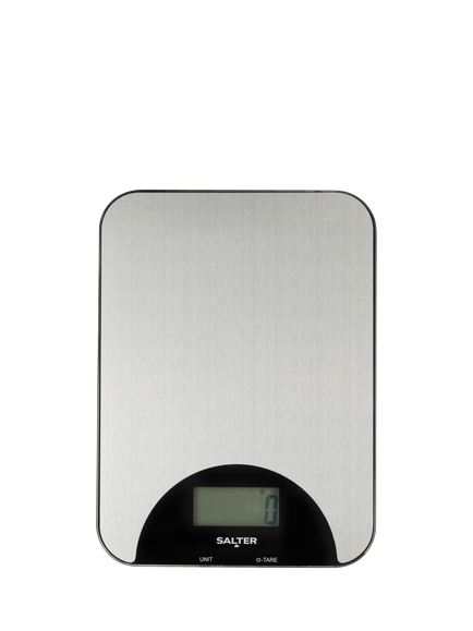 Salter Stainless Steel Rechargeable Electronic Kitchen Scale, 5kg, Silver, Silver