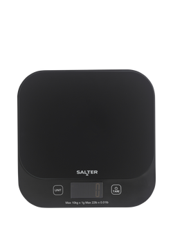 Salter Expert Waterproof Digital Kitchen Scale, 10kg, Black, Black