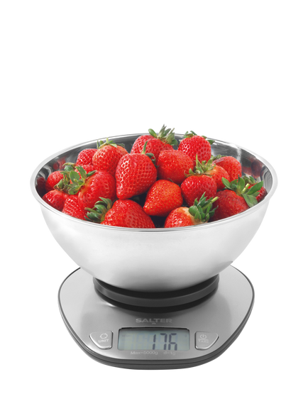 Salter Stainless Steel Bowl Kitchen Scale, 5kg, Silver