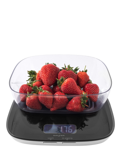 Salter Contour High Capacity Digital Kitchen Scale with Glass Bowl, 20kg - view 2, Black