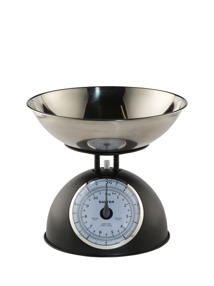 Salter Timeless Mechanical Kitchen Scale, 5kg, Black, Black