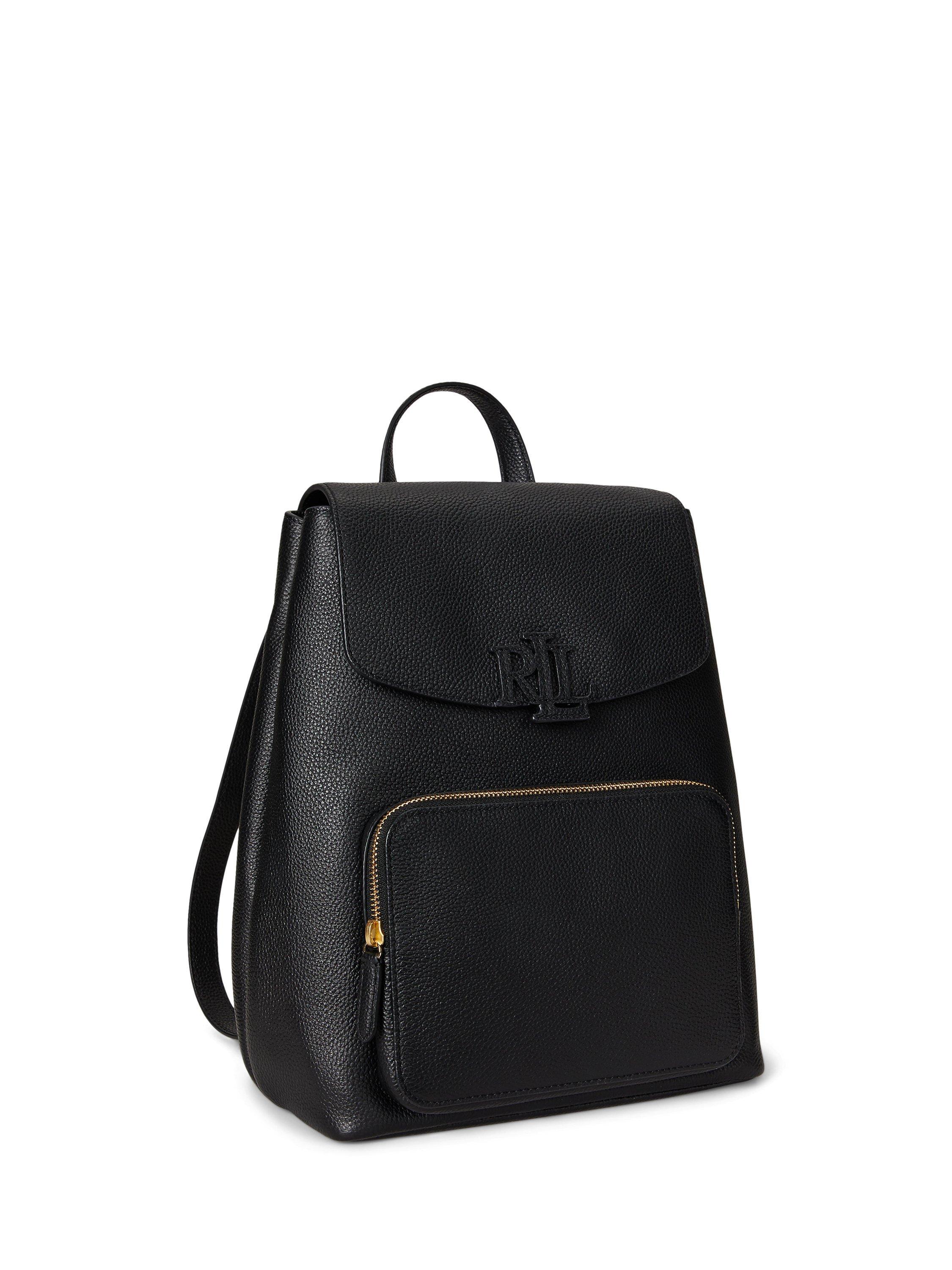 Product image 3 of 5, which shows Lauren Ralph Lauren Cameryn Leather Backpack, Black