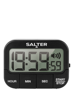 Salter Extra Loud Beeper Digital Electronic Kitchen Timer, Black, Black