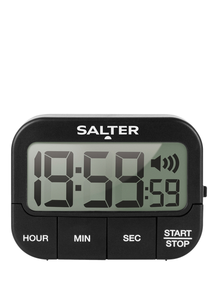 Salter Extra Loud Beeper Digital Electronic Kitchen Timer, Black, Black