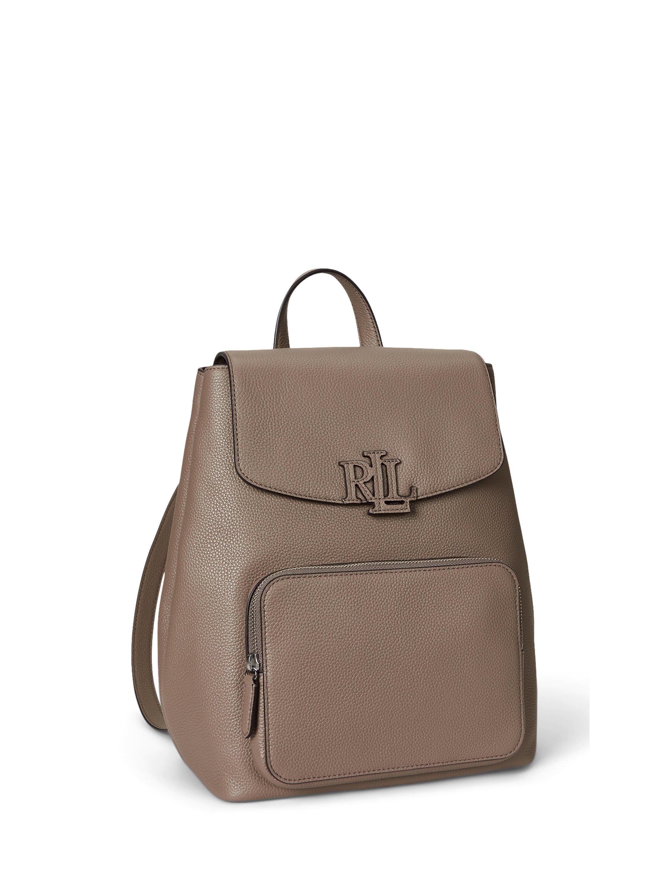 Product image 4 of 6, which shows Lauren Ralph Lauren Cameryn Leather Backpack, Taupe