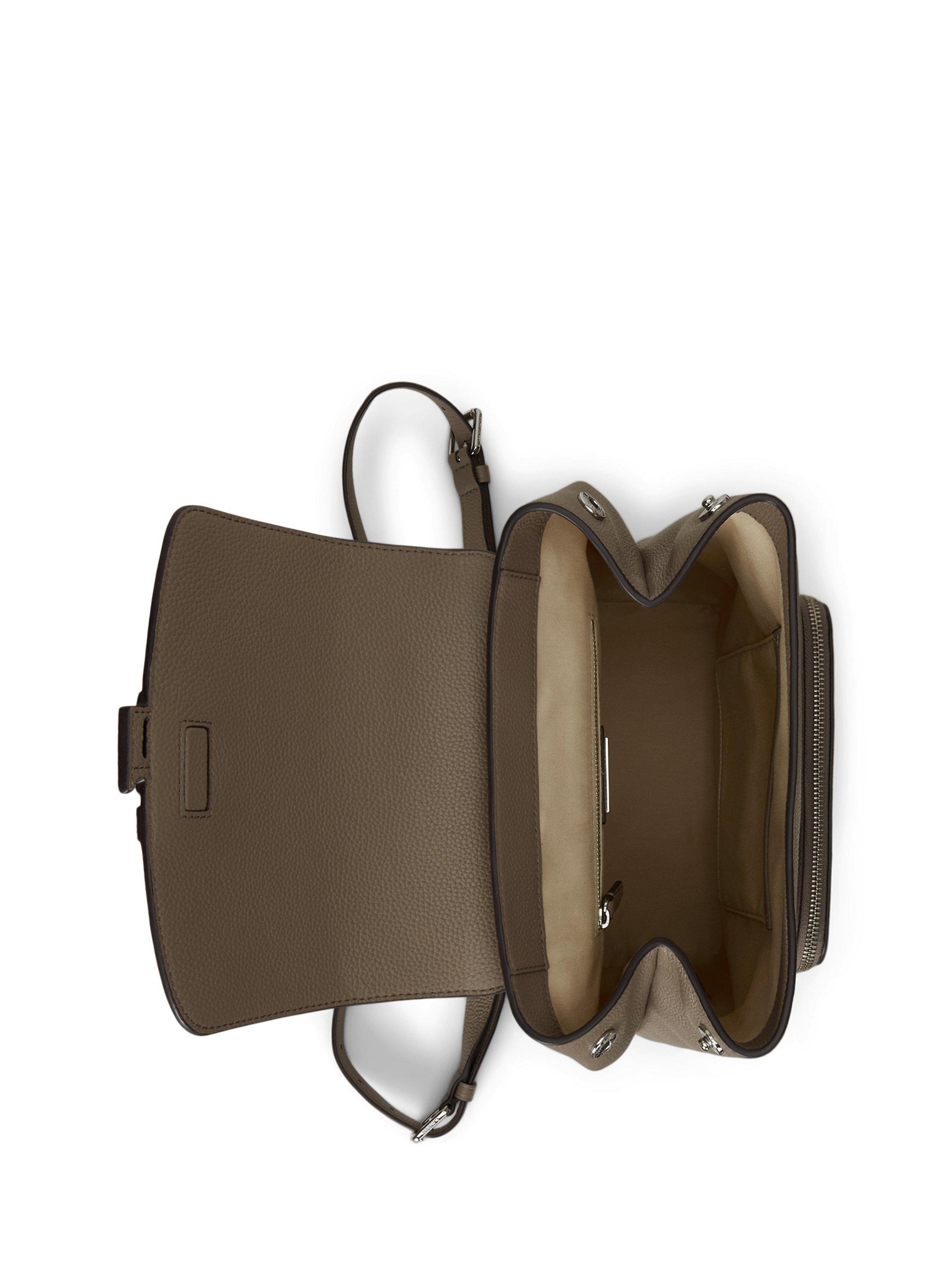 Product image 5 of 6, which shows Lauren Ralph Lauren Cameryn Leather Backpack, Taupe