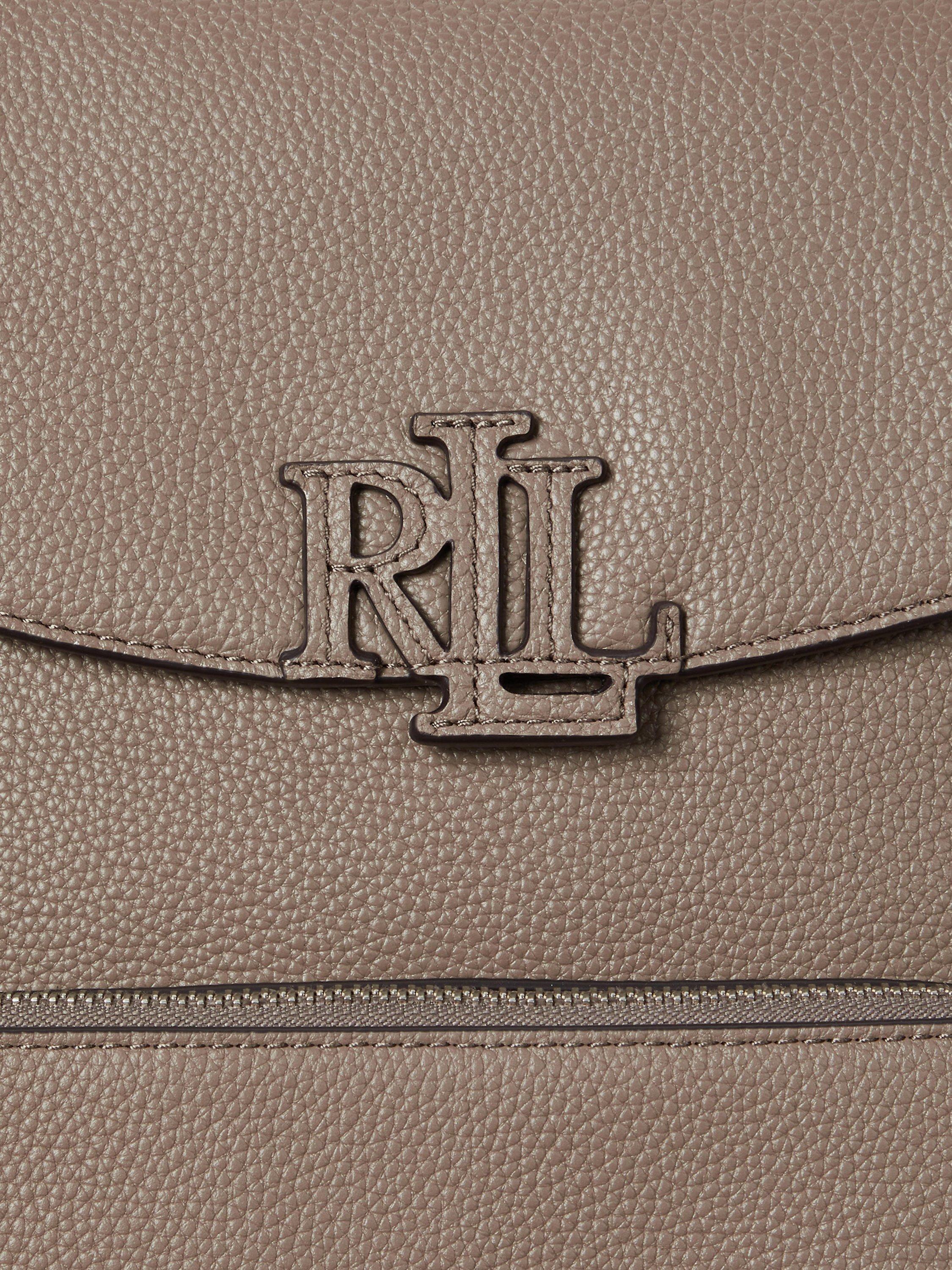 Product image 6 of 6, which shows Lauren Ralph Lauren Cameryn Leather Backpack, Taupe