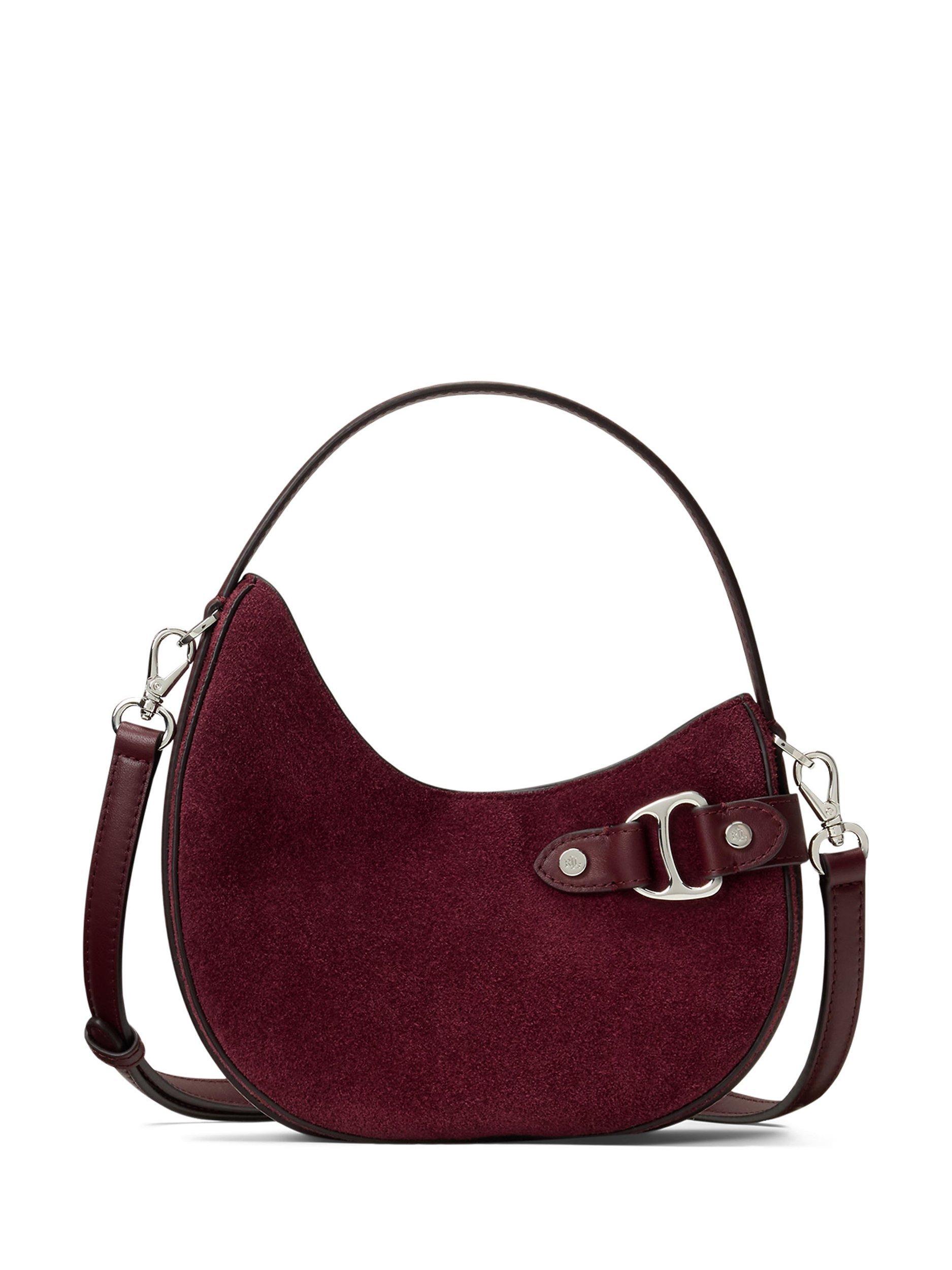 Lauren Ralph Lauren Suede Small Tasha Crossbody Bag, Dark