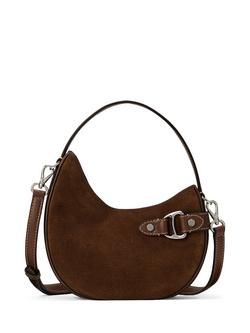Lauren Ralph Lauren Suede Small Tasha Crossbody Bag, Dark Hickory