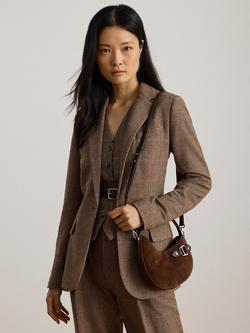 Lauren Ralph Lauren Suede Small Tasha Crossbody Bag - view 2, Dark Hickory