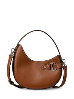 Ralph Lauren Tasha Leather Crossbody Bag, Black, Lauren Tan