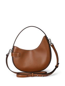 Ralph Lauren Tasha Leather Crossbody Bag, Black - view 2, Lauren Tan
