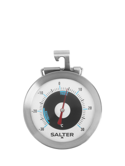 Salter Fridge & Freezer Analogue Thermometer, Silver