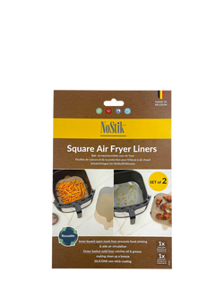 NoStik Air Fryer Square Reusable Non-Stick Liner, Pack of 2, Beige