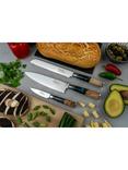 Katana Saya Elements Damascus Steel & Rainforest Handle Kitchen Knife Set, 3 Piece