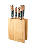 Katana Saya Elements Damascus Steel & Rainforest Handle Filled Knife Block Set, 6 Piece