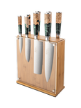 Katana Saya Elements Damascus Steel & Rainforest Handle Filled Knife Block Set, 9 Piece