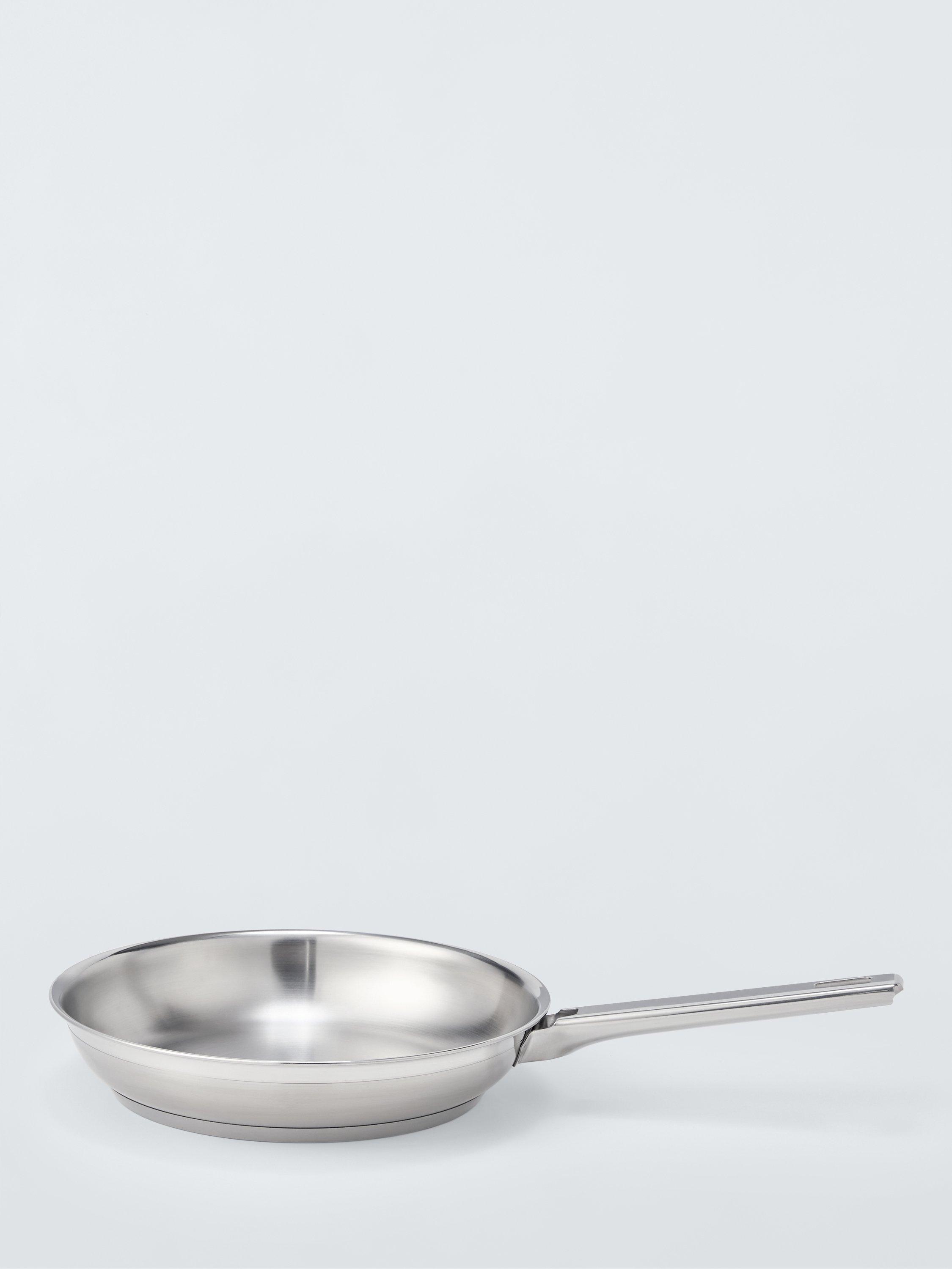 John Lewis Classic Uncoated Stainless Steel Frying Pan, 24cm