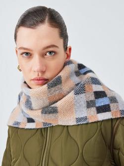 Quinton + Chadwick Brushed Wool Block Scarf, Natural/Multi