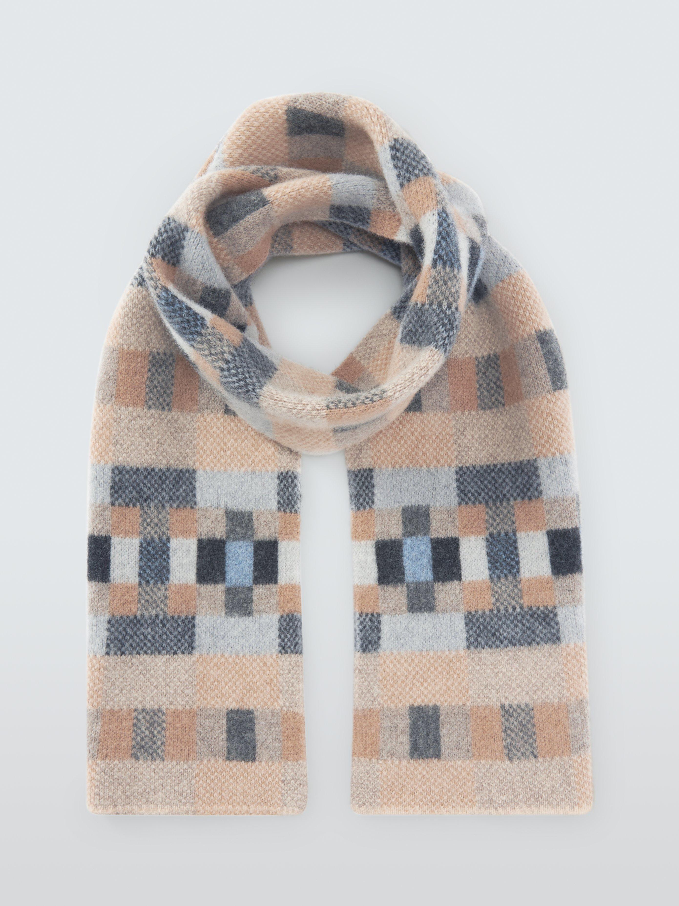 Product image 2 of 5, which shows Quinton + Chadwick Brushed Wool Block Scarf, Natural/Multi