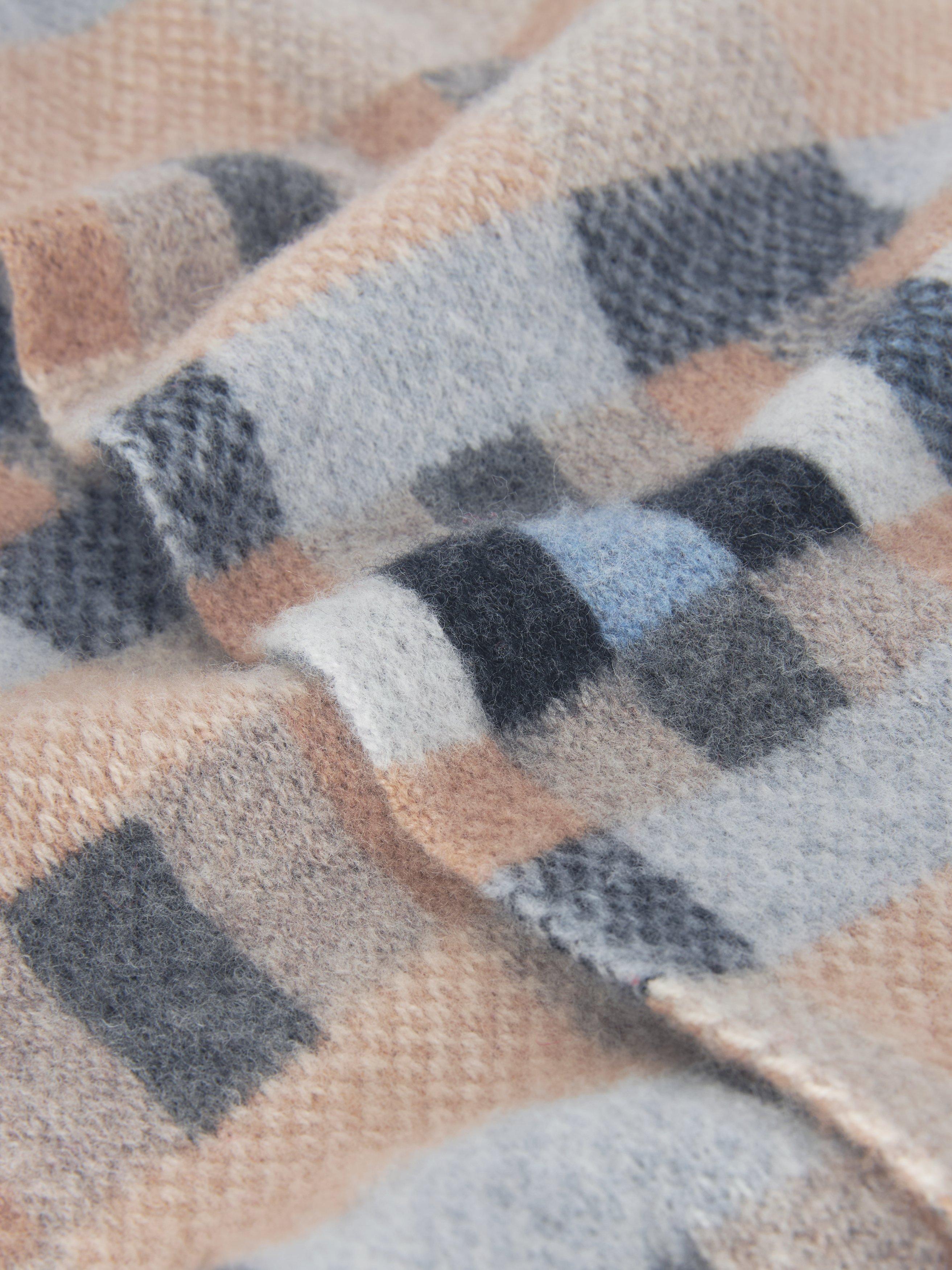 Product image 3 of 5, which shows Quinton + Chadwick Brushed Wool Block Scarf, Natural/Multi
