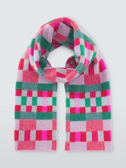 Quinton + Chadwick Brushed Wool Block Scarf - view 2, Red/Multi