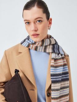 Quinton + Chadwick Wool Small Stripe Scarf, Natural/Multi, Natural Multi
