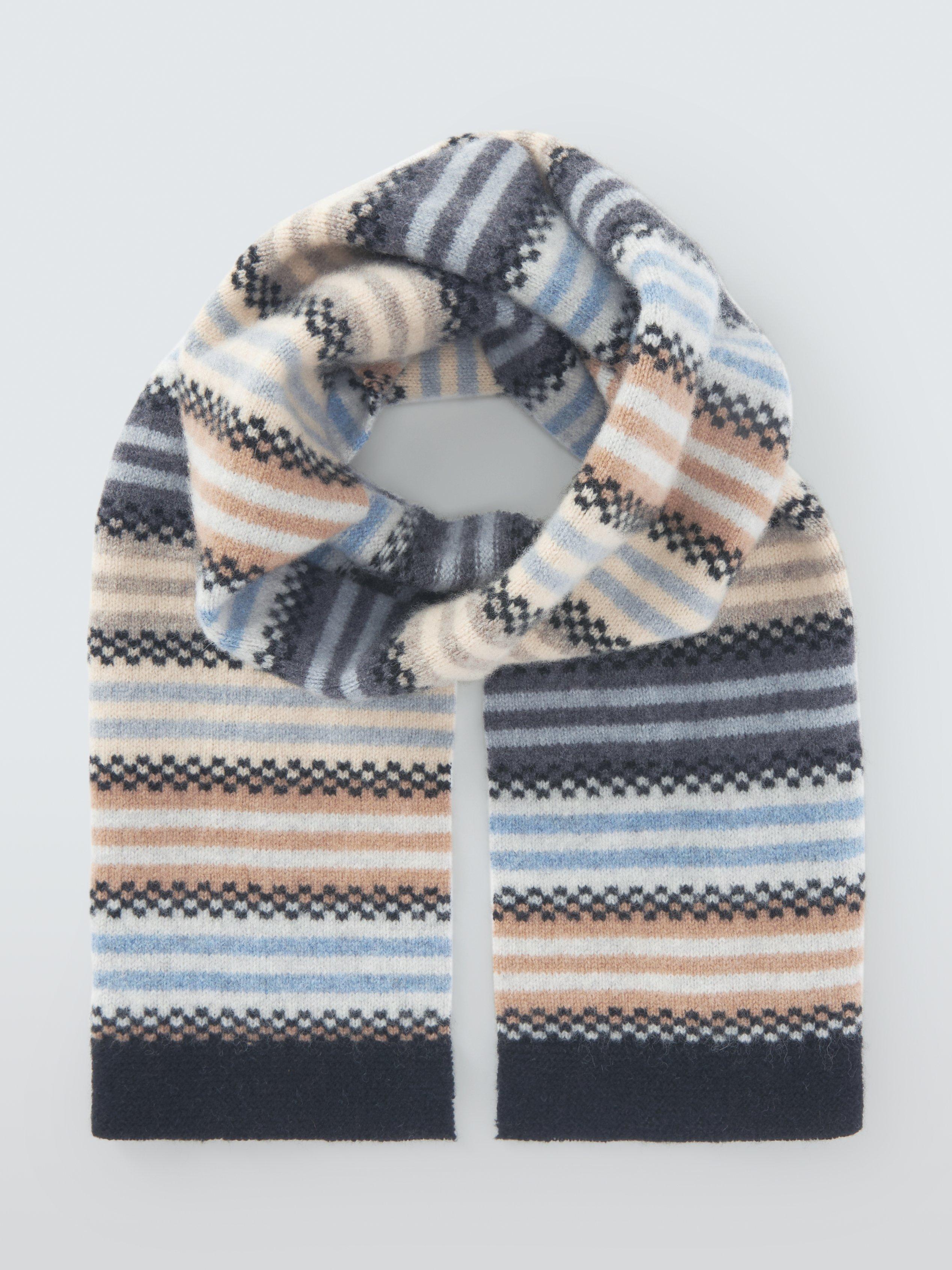 Product image 2 of 5, which shows Quinton + Chadwick Wool Small Stripe Scarf, Natural/Multi