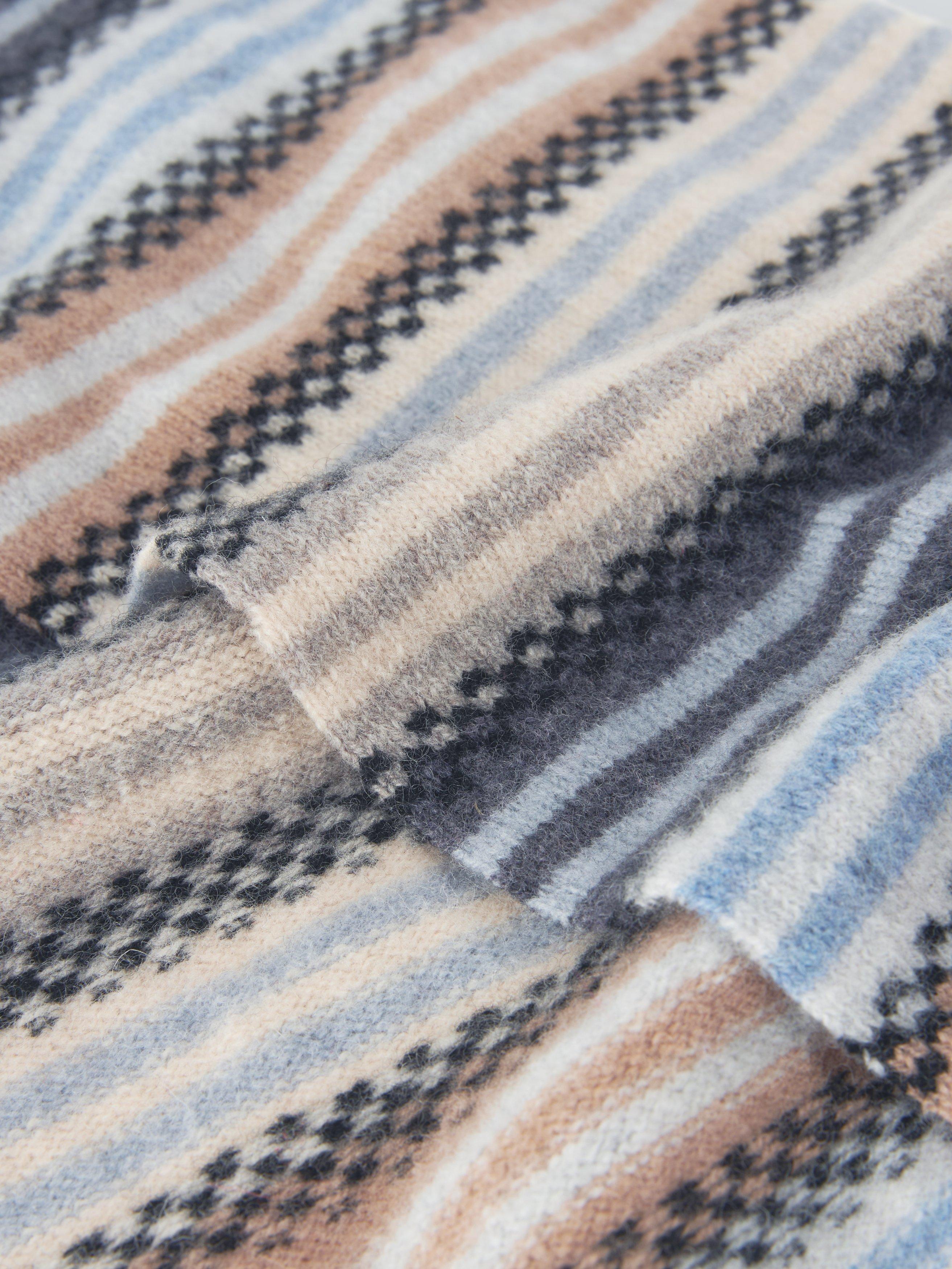 Product image 3 of 5, which shows Quinton + Chadwick Wool Small Stripe Scarf, Natural/Multi