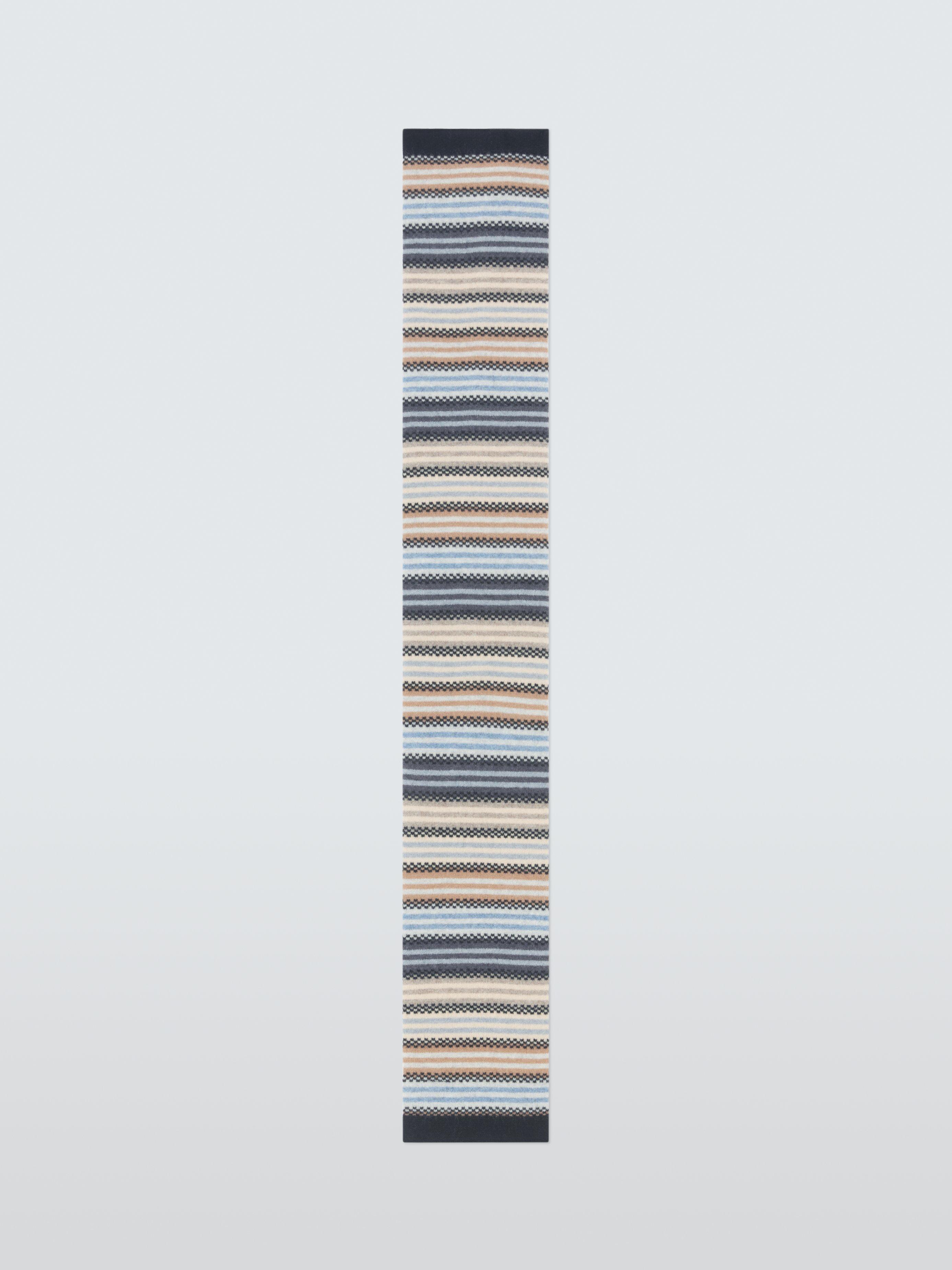 Product image 4 of 5, which shows Quinton + Chadwick Wool Small Stripe Scarf, Natural/Multi