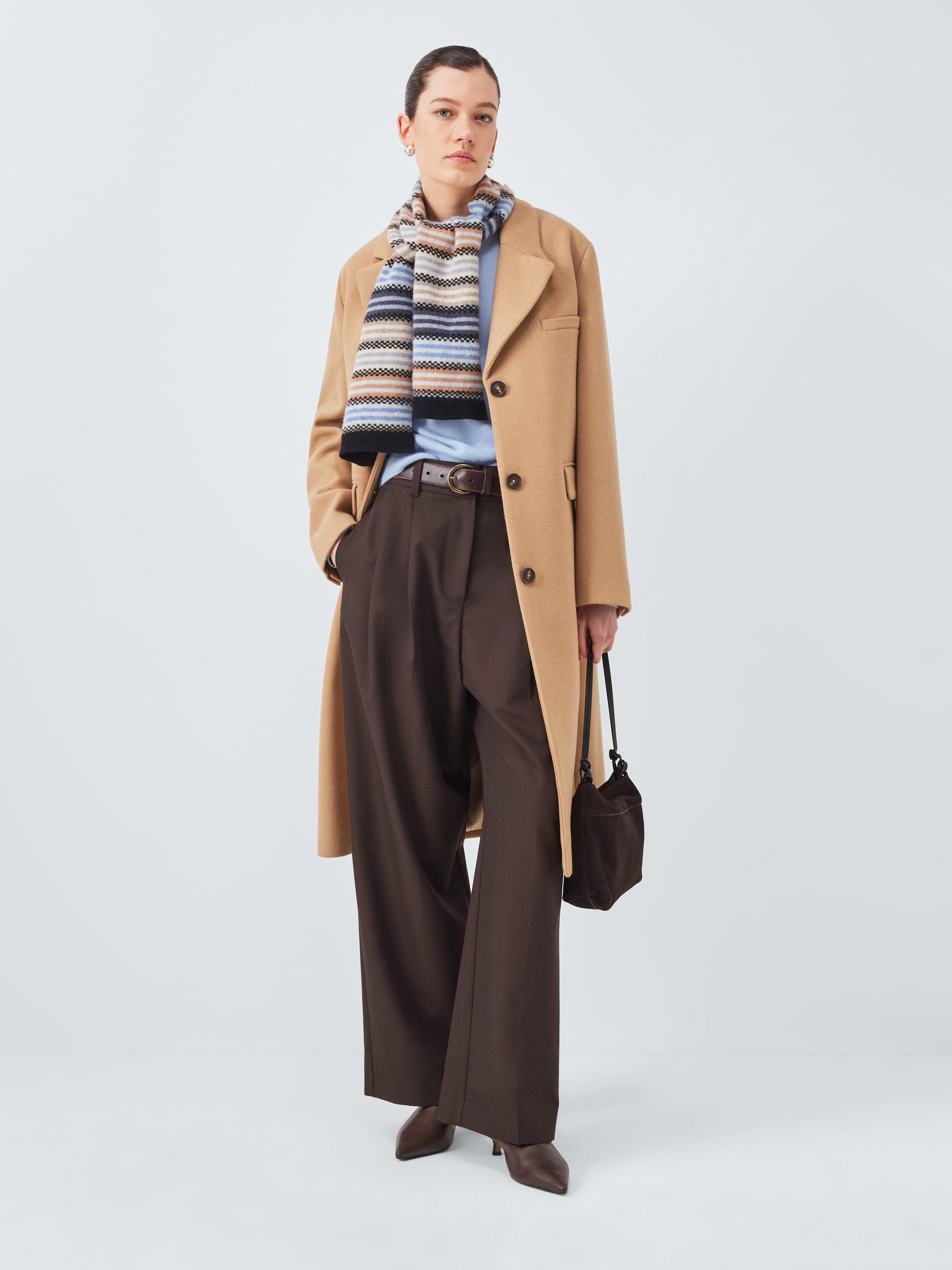 Product image 5 of 5, which shows Quinton + Chadwick Wool Small Stripe Scarf, Natural/Multi