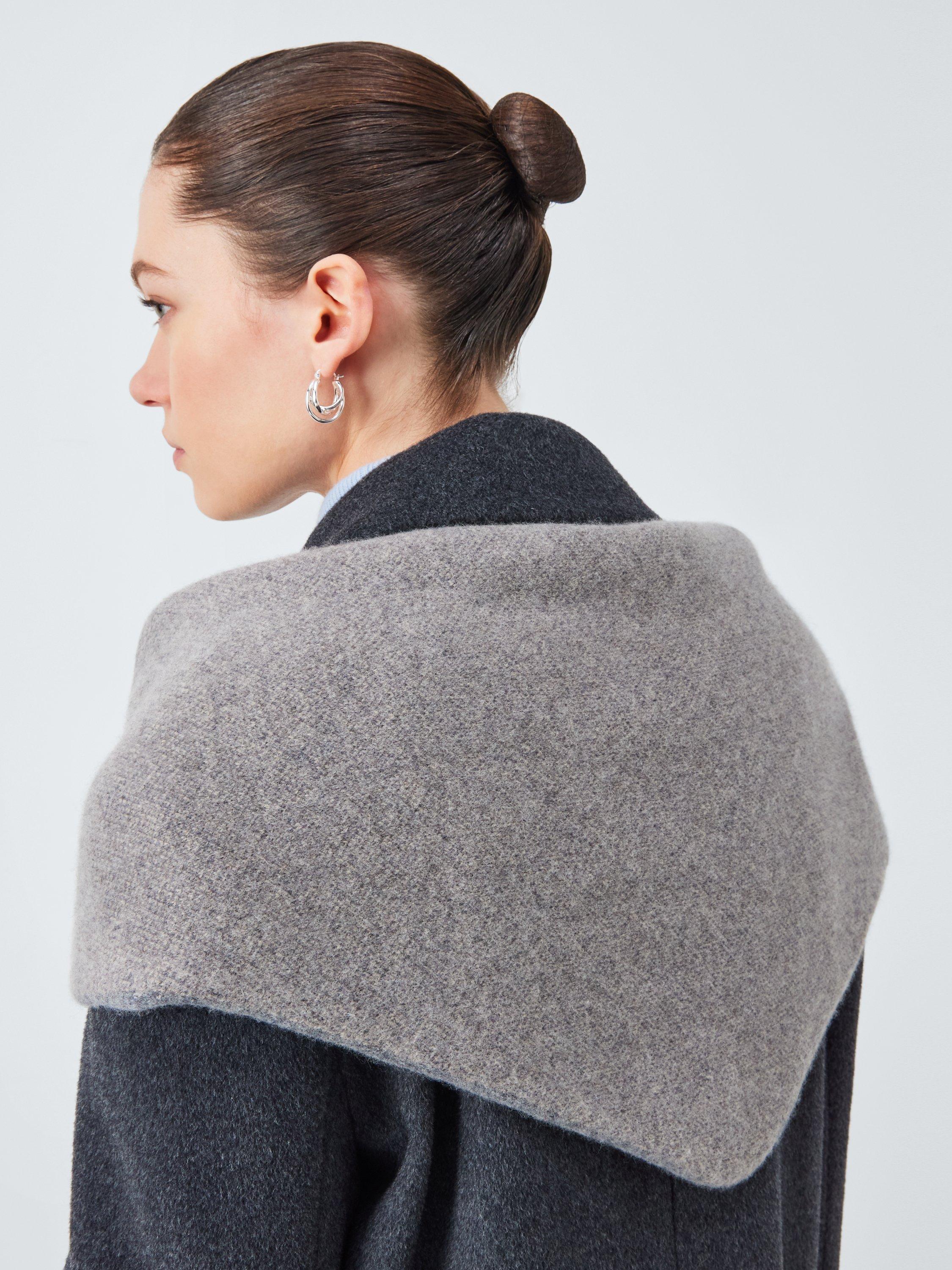 Product image 1 of 6, which shows Quinton + Chadwick Wool Triangle Scarf, Grey