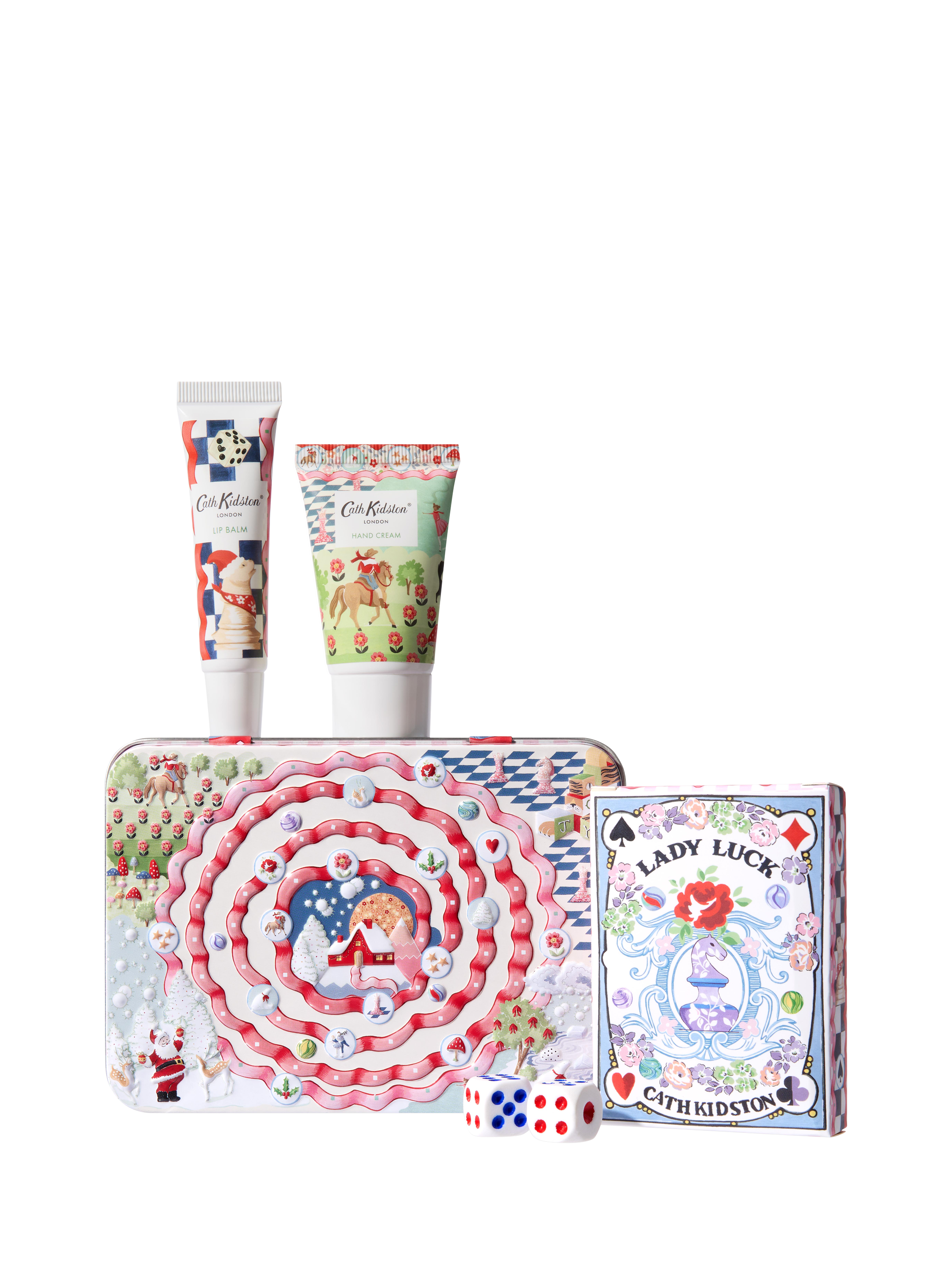 Product image 1 of 6, which shows Cath Kidston The Christmas Journey Hand & Lip Tin