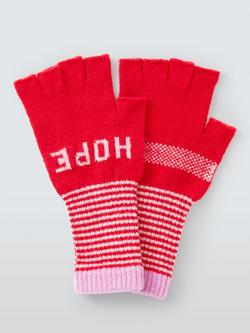 Quinton + Chadwick Love & Hope Fingerless Wool Gloves - view 2, Red/Multi