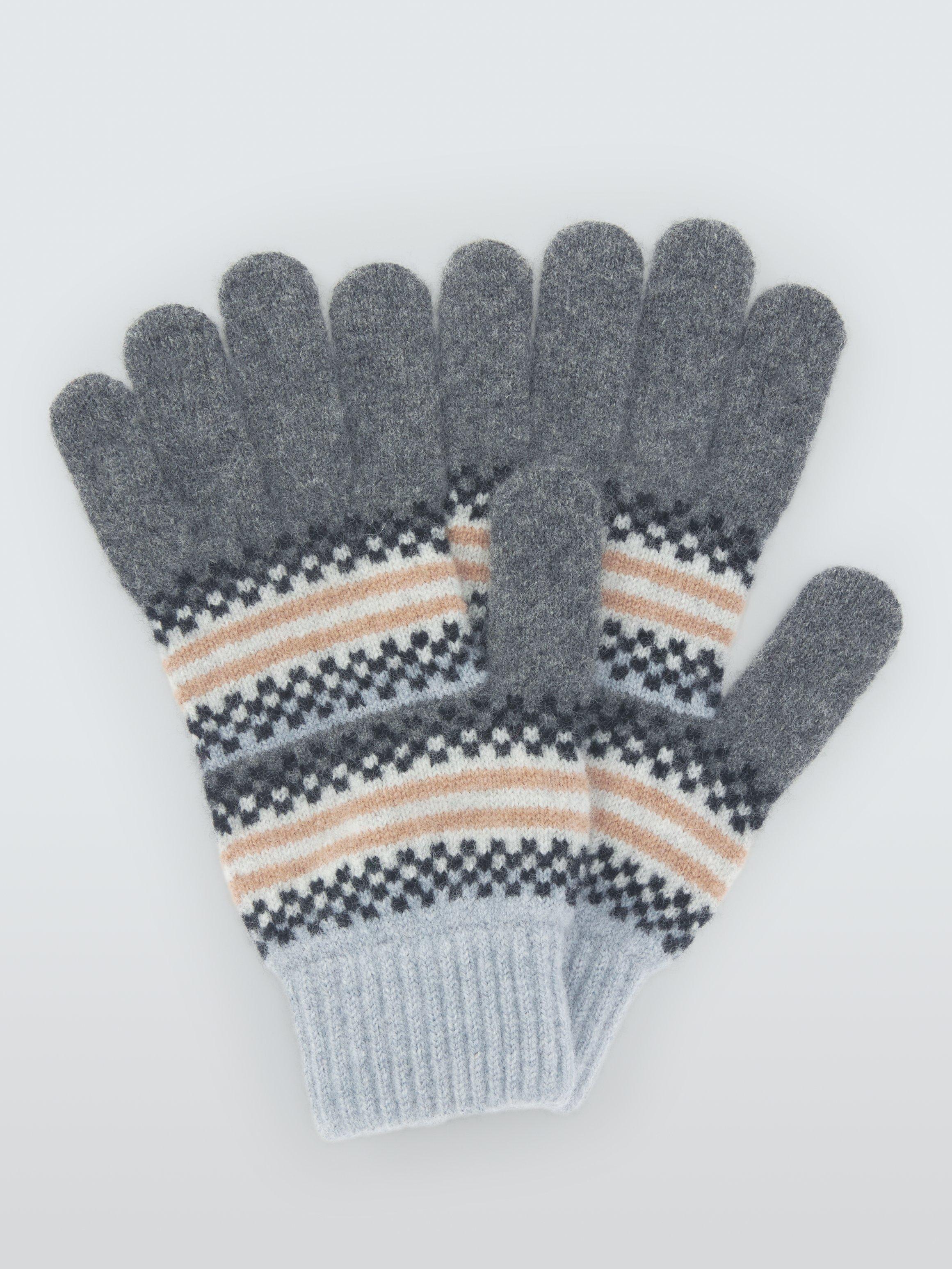 Product image 1 of 2, which shows Quinton + Chadwick Block Stripe Wool Gloves, Natural/Multi