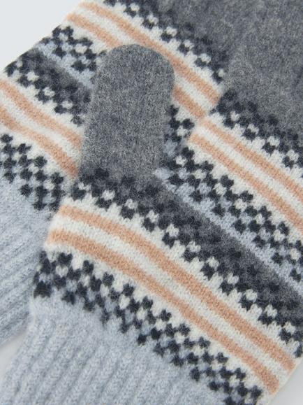 Quinton + Chadwick Block Stripe Wool Gloves - view 2, Natural/Multi