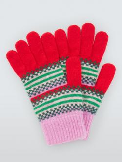 Quinton + Chadwick Block Stripe Wool Gloves, Red/Multi