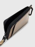AllSaints Remy Leather Zip Around Card Holder, Warm Brass