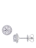 E.W Adams 18ct White Gold Diamond Cluster Earrings