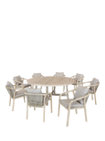 KETTLER Cora 8-Seater Round Garden Dining Table & Chairs Set, FSC-Certified (Acacia Wood), Natural