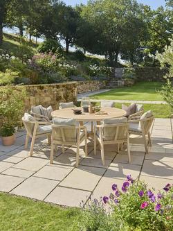 KETTLER Cora 8-Seater Round Garden Dining Table & Chairs Set, FSC-Certified (Acacia Wood), Natural - view 2, Natural